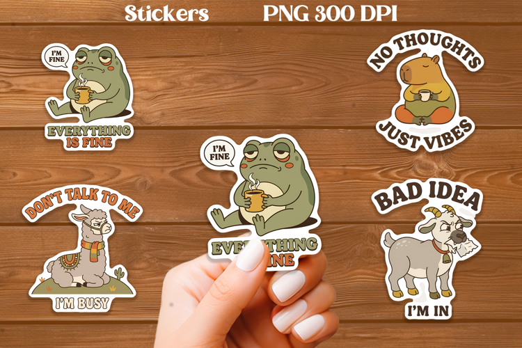 Sarcastic Animal Sticker PNG Printable