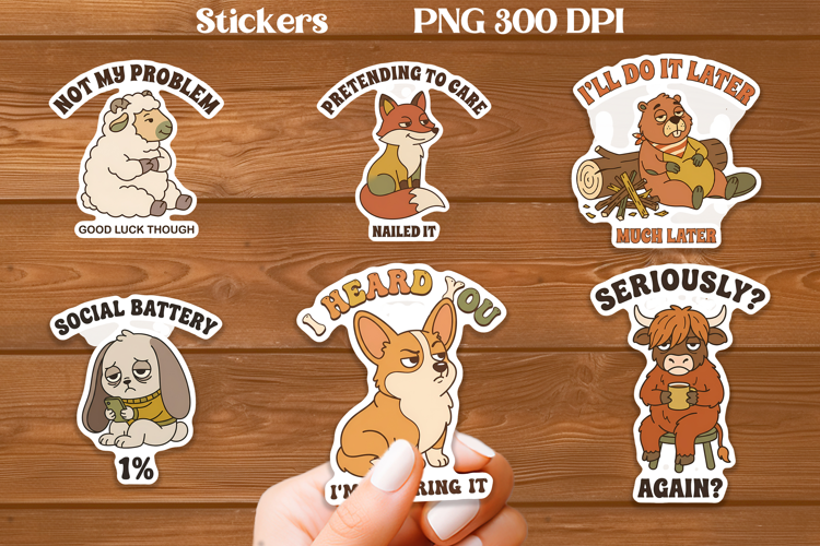 Relatable Animal Sticker PNG Printable