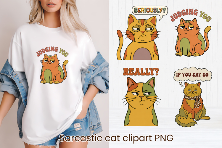Sarcastic Cats Clipart | Funny Attitude Designs