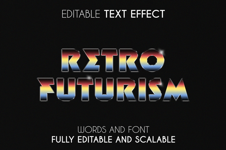 Retrofuturism Text Effect | Editable PSD Template