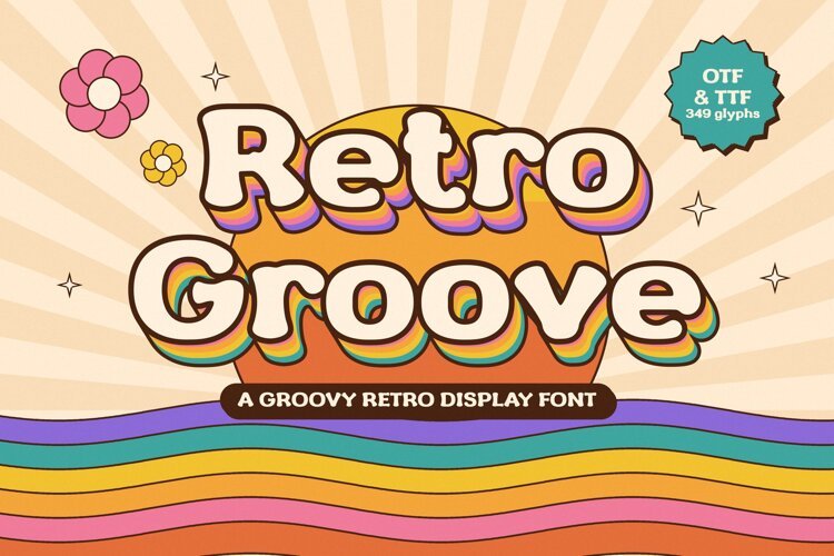 Retro Groove Groovy 70s Retro Display Font example image 1