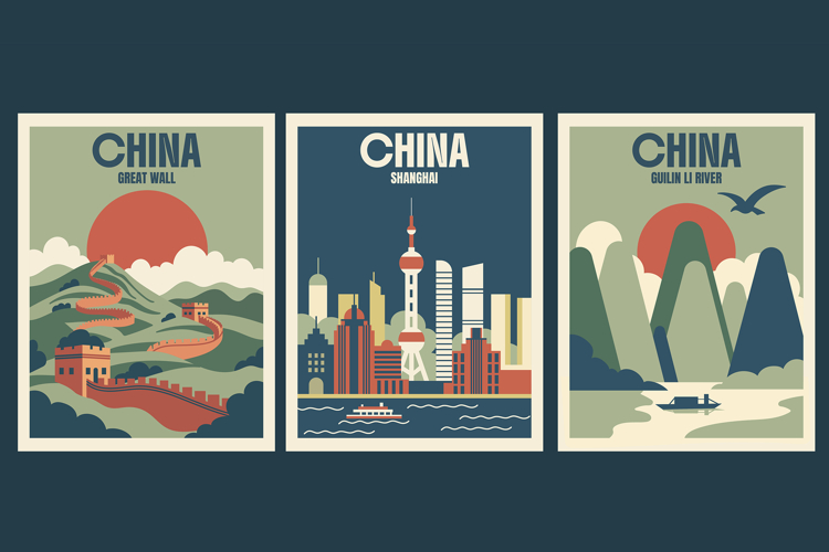 China Retro Travel Poster