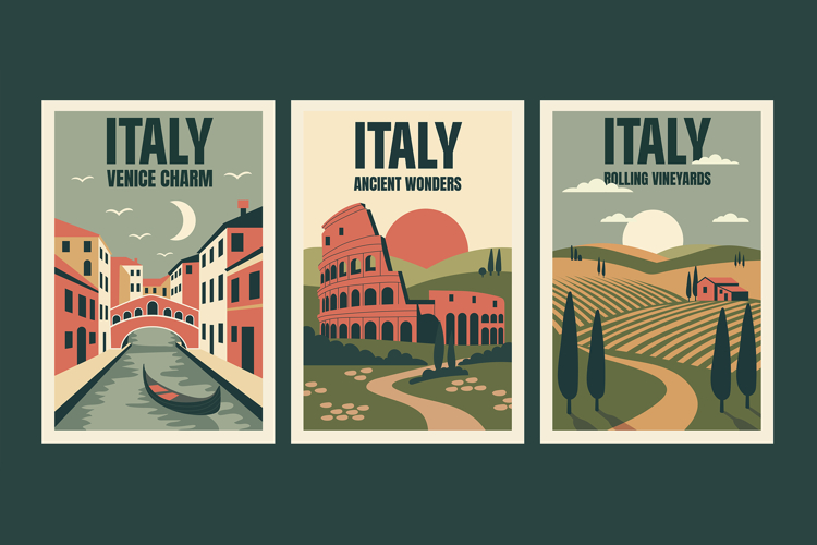 Italy Retro Travel Poster