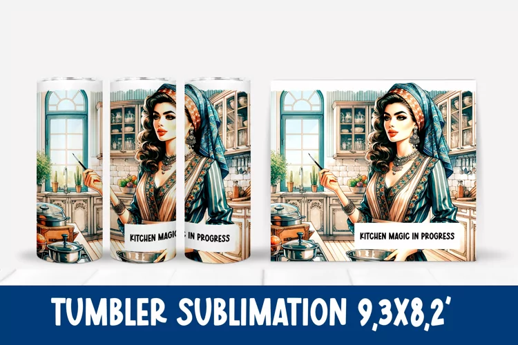 Retro woman tumbler sublimation | Pin up girl tumbler wrap
