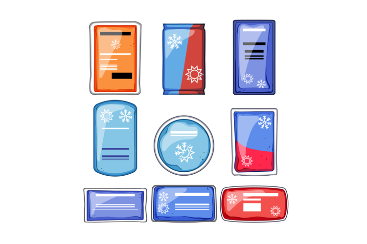reusable hot cold gel pack set cartoon