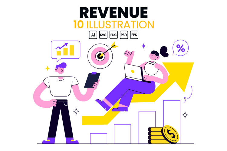 10 Revenue Vector Illustration