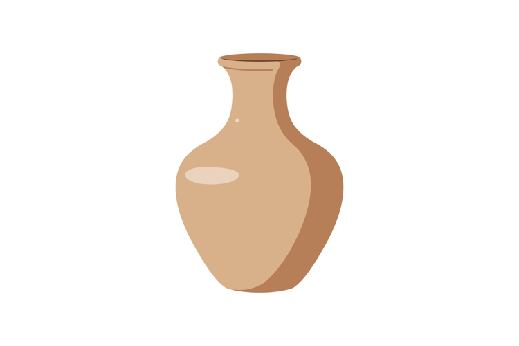Decorative clay vase in minimal style showcasing smooth curv