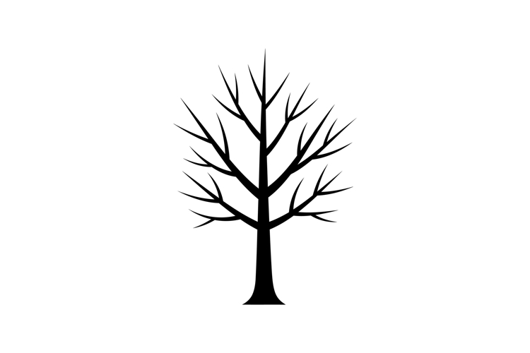 Black silhouette of a leafless tree with intricate branches