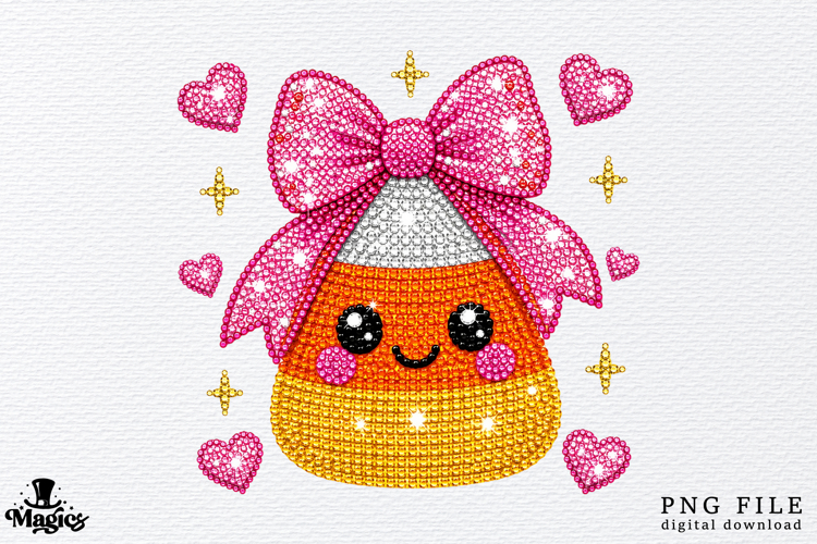 Rhinestone Coquette Candy Corn Png example image 1