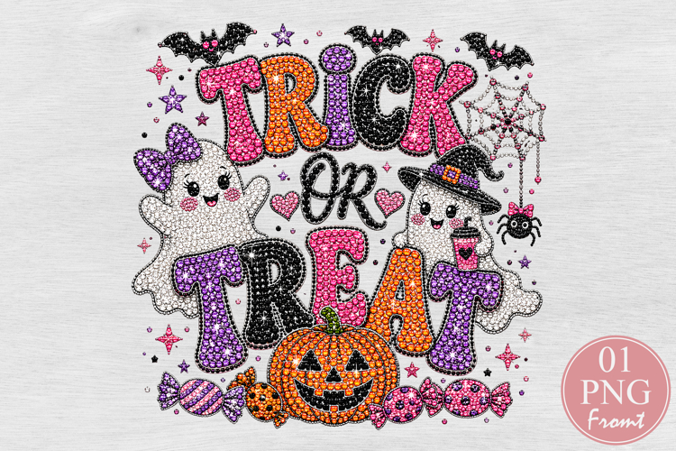 Rhinestone Halloween Trick Or Treat PNG