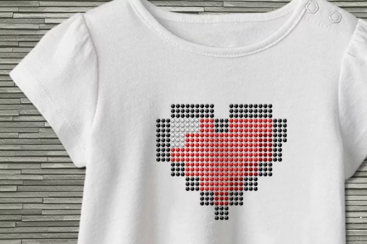 Rhinestone Pixel Heart SVG Template