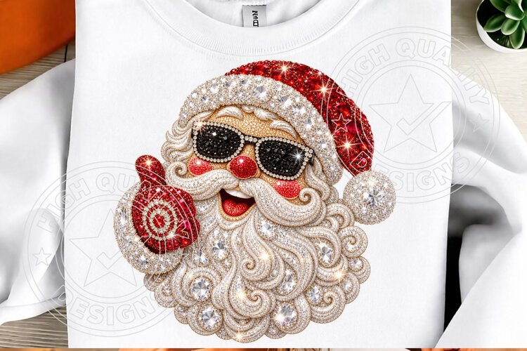 Rhinestone Santa Christmas Cool Sunglasses Bling Holiday Des example image 1