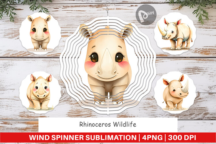 Wind Spinner Rhinoceros Wildlife example image 1