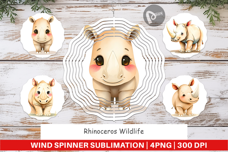 Wind Spinner Rhinoceros Wildlife
