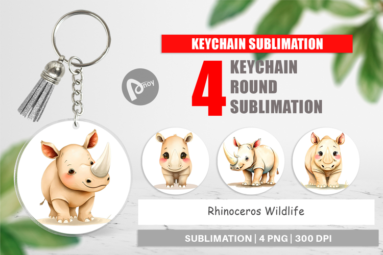 Keychain Rhinoceros Wildlife