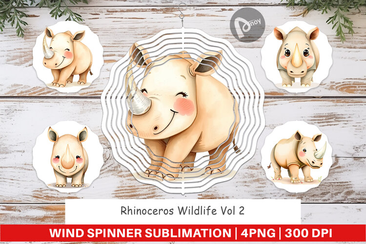 Wind Spinner Rhinoceros Wildlife example image 1