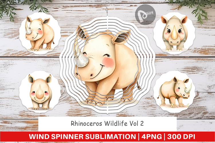 Wind Spinner Rhinoceros Wildlife