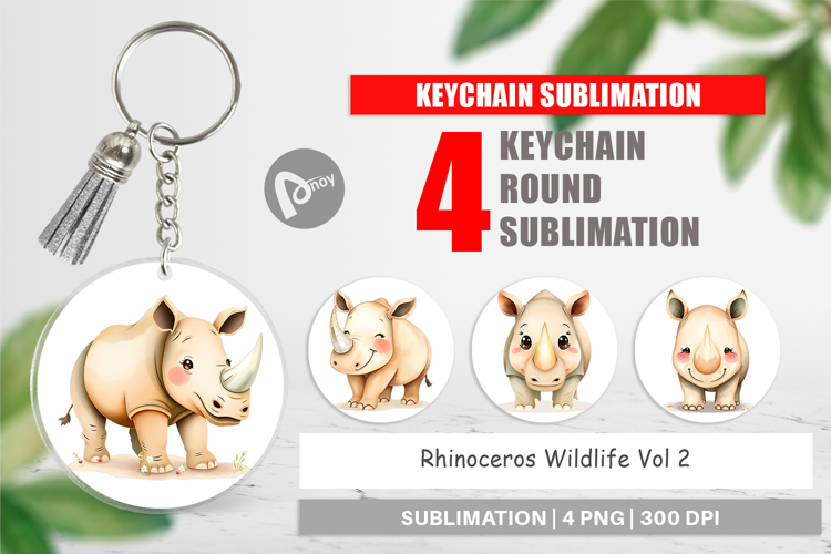 Keychain Rhinoceros Wildlife