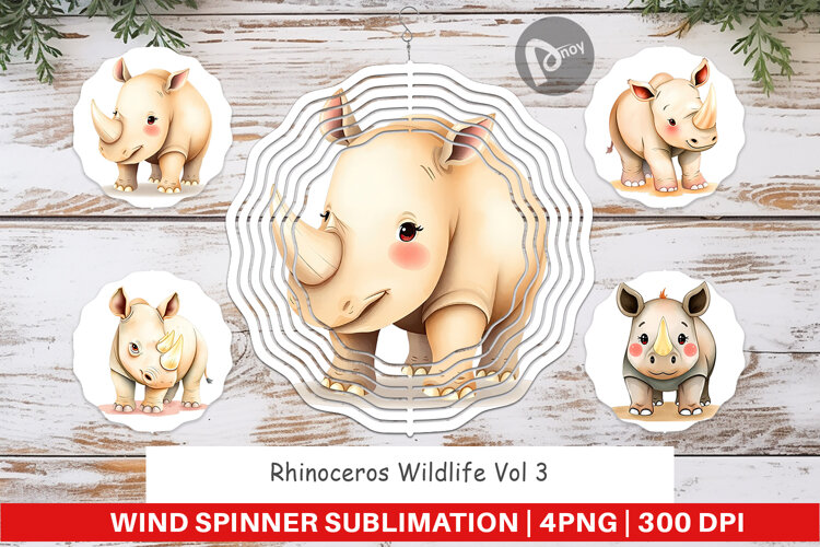 Wind Spinner Rhinoceros Wildlife example image 1