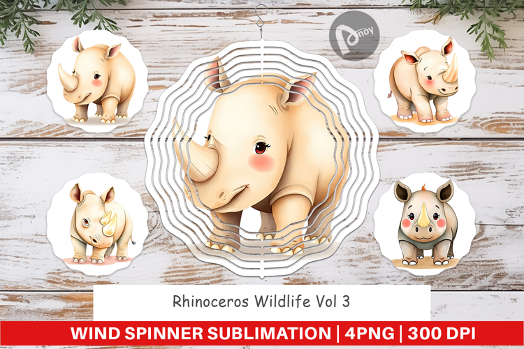 Wind Spinner Rhinoceros Wildlife