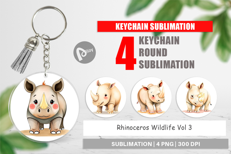 Keychain Rhinoceros Wildlife