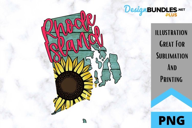 Sublimation Sunflower State - Rhode Island - Sunflower