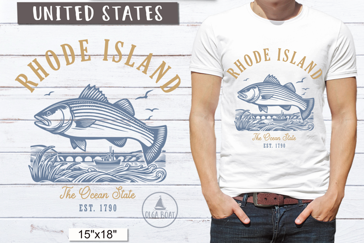 Rhode island PNG | Vintage United States Sublimation