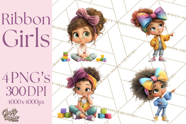 Oversized Bow Young Girl PNG Clipart Kids Fashion Graphics