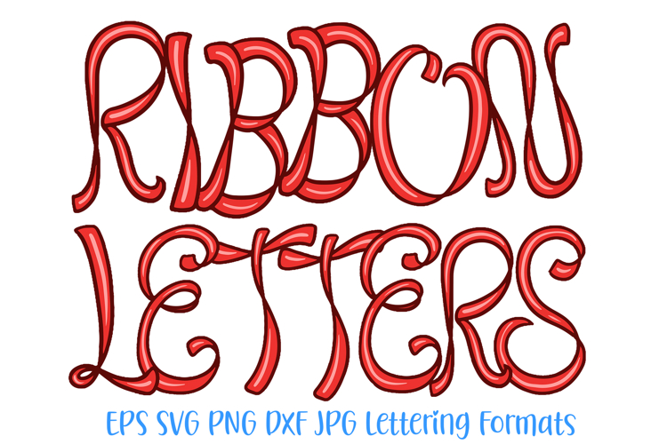 Ribbon Letters Font Hand Drawn Swirly Lettering ABC PNG SVG