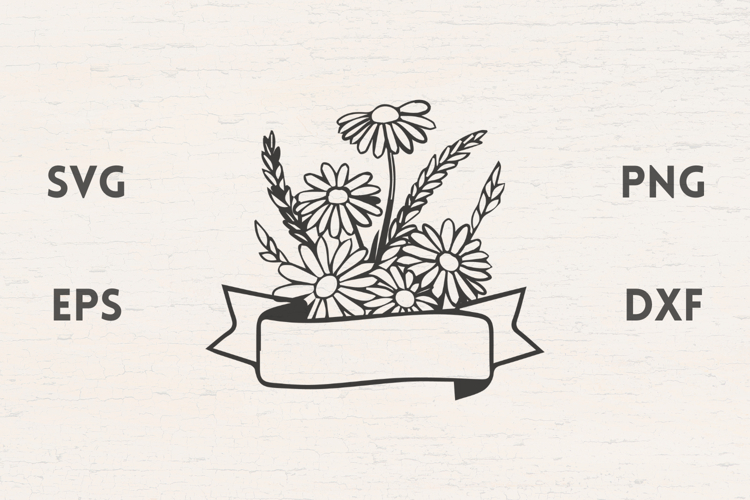 Banner with bouquet SVG