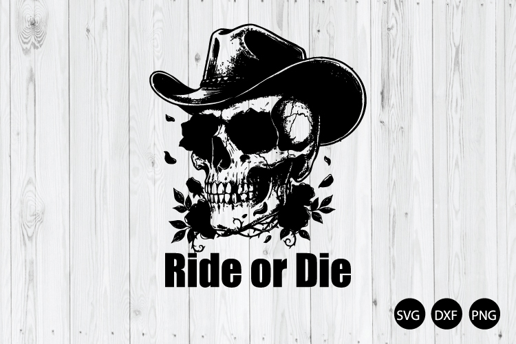Ride or Die SVG, Biker Skull SVG, Skeleton Biker SVG