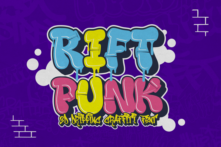 Rift Punk | is a bold 3D Dripping Graffiti Font example image 1