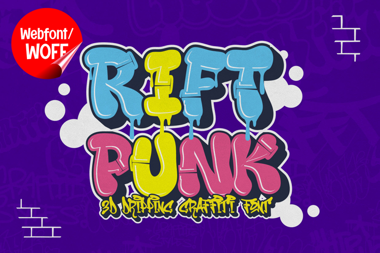 Rift Punk | Wild 3D Layered Graffiti Webfont