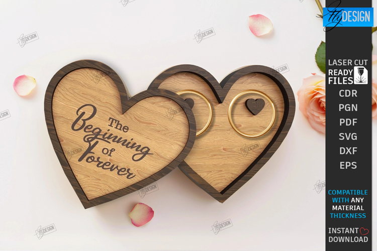 Wedding Ring Box Laser Cut | Jewelry Box | Wedding Day SVG