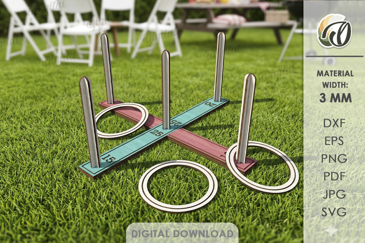 Ring Toss Game Laser Cut. Outdoor Yard Game SVG