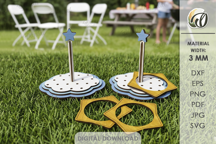 Ring Toss Game Laser Cut. Outdoor Lawn Game SVG