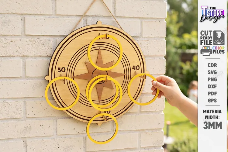 Wooden Ring Toss Game Laser Cut | Kids Laser | Compass Laser