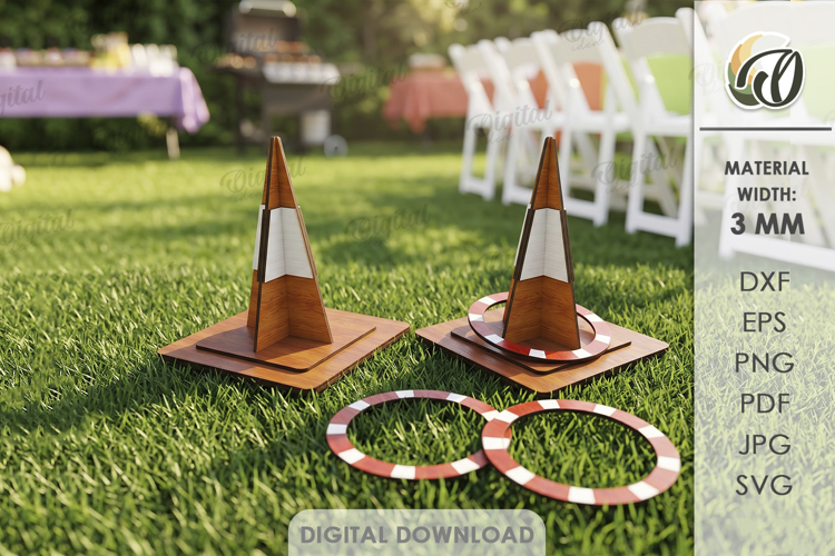 Ring Toss Game Laser Cut. Outdoor Yard Game SVG