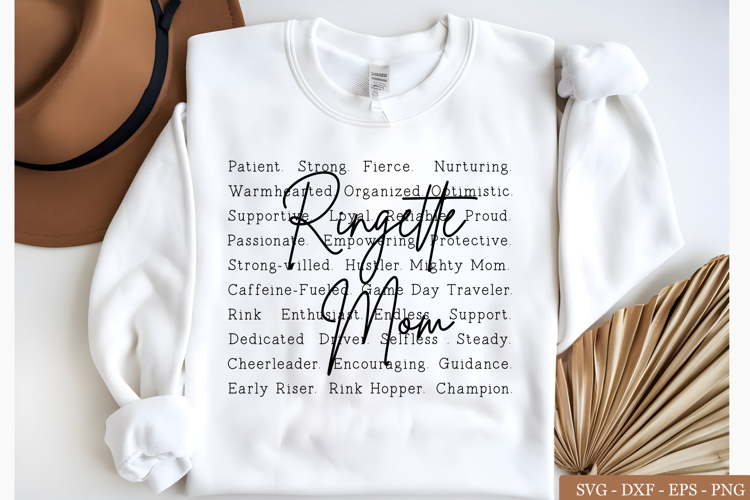 Ringette Mom words png svg, Gift for Ringette Mom, Ringette example image 1
