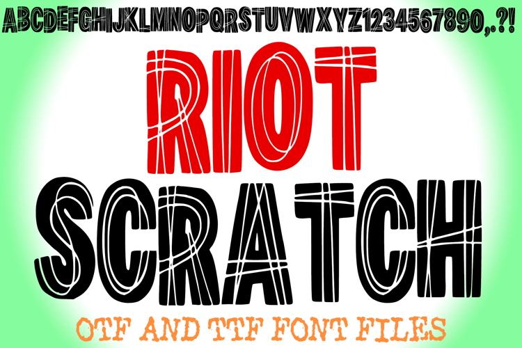 Riot Scratch Lettering ABC Punk Font Typeface Alphabet OTF