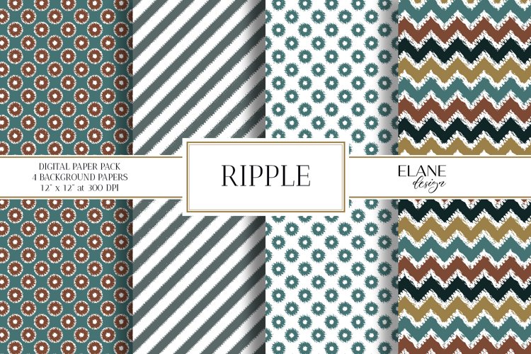Retro Rippled Digital Paper