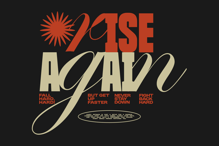 Rise Again Urban Typography Quotes T-shirt Design example image 1