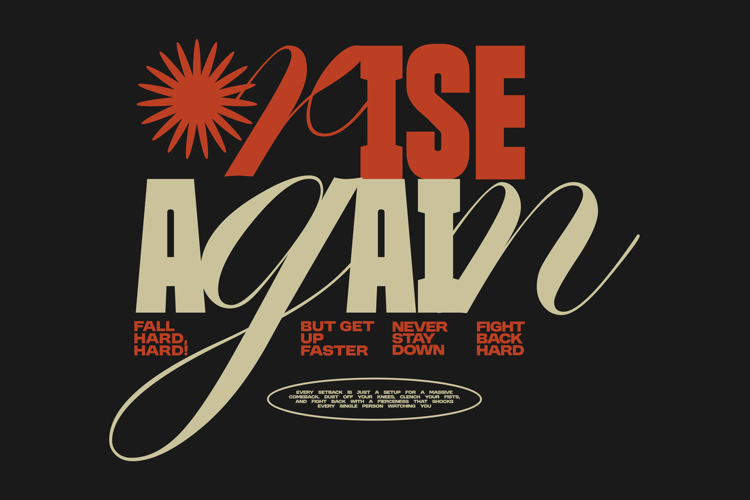 Rise Again Urban Typography Quotes T-shirt Design
