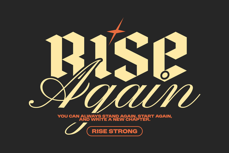 Rise Strong Streetwear Typography Quote T-shirt Design