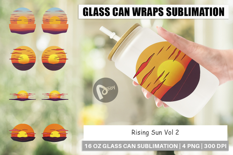 Glass Can Rising Sun
