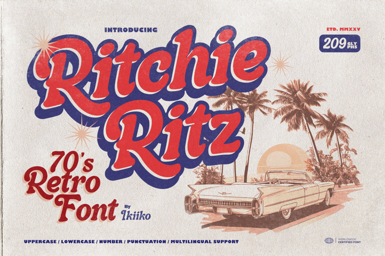 Ritchie Ritz - 70s Retro Font