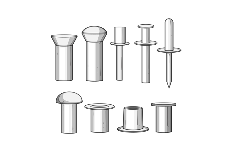 Fastener connecting parts and various rivet types
