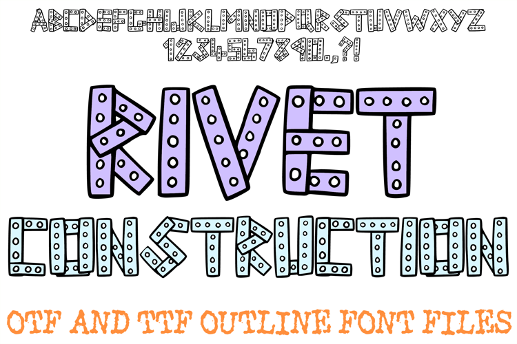 Rivet Construction Alphabet Font Lettering ABC Toy OTF TTF