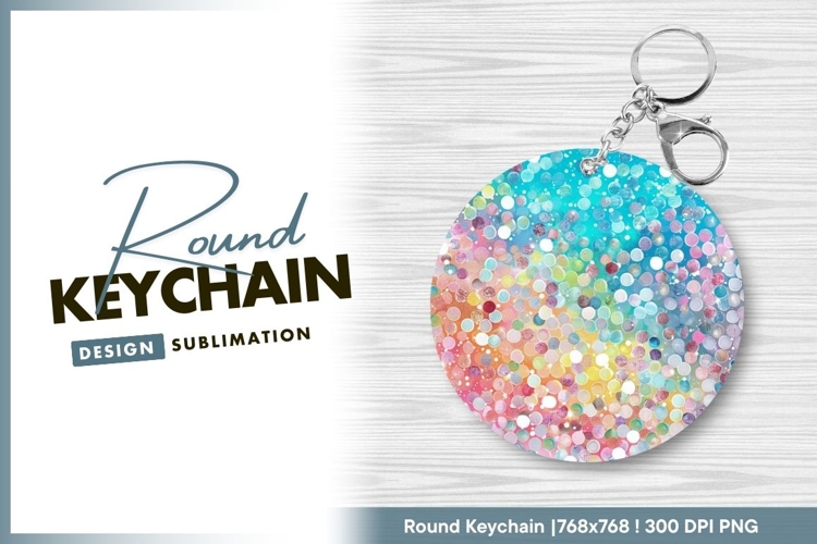 Abstract round keychain design