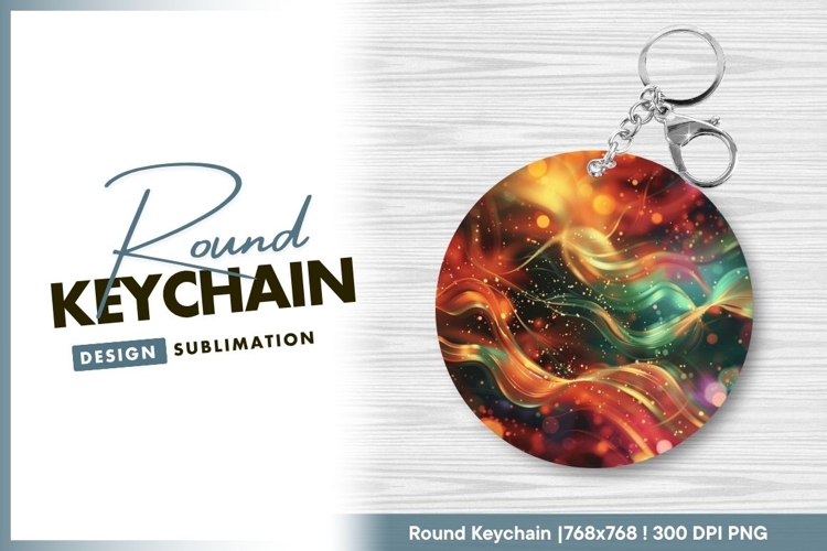 Abstract round background with flowing Round keychain png